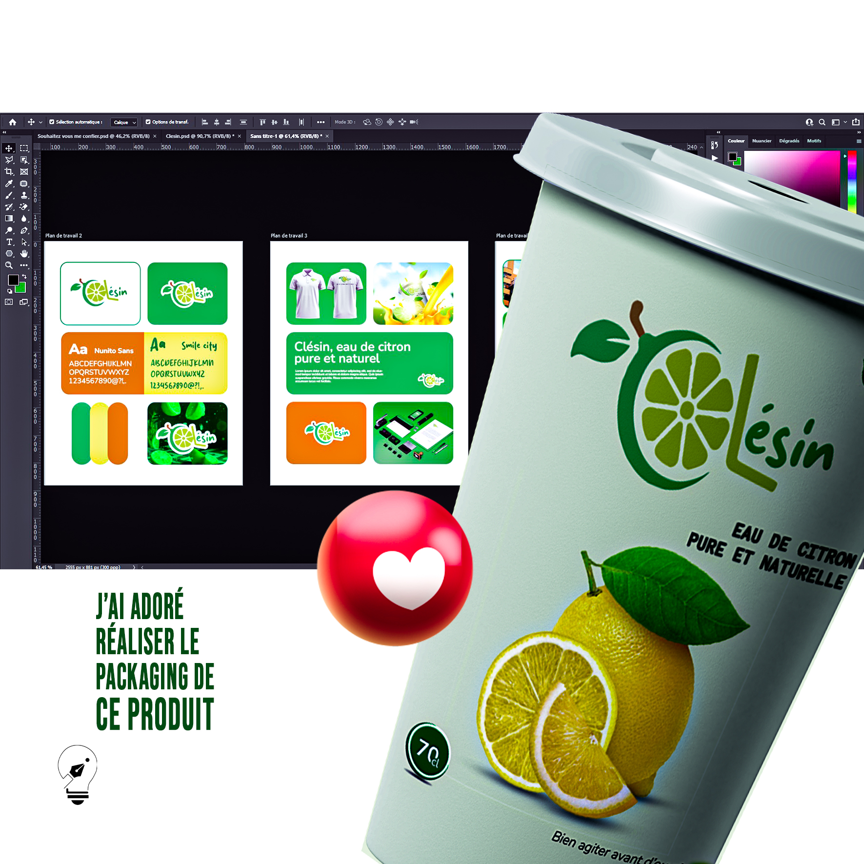 Identité visuelle & packaging Jus de citron Clésin