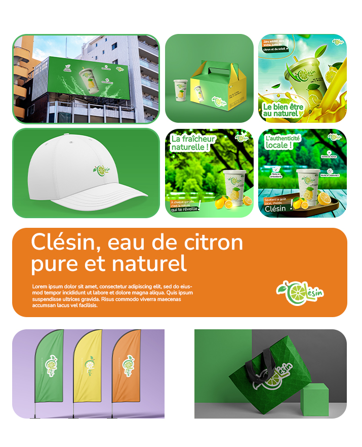 Identité visuelle & packaging Jus de citron Clésin